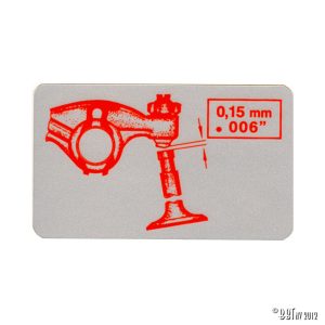 Klistermärke, ventilspel